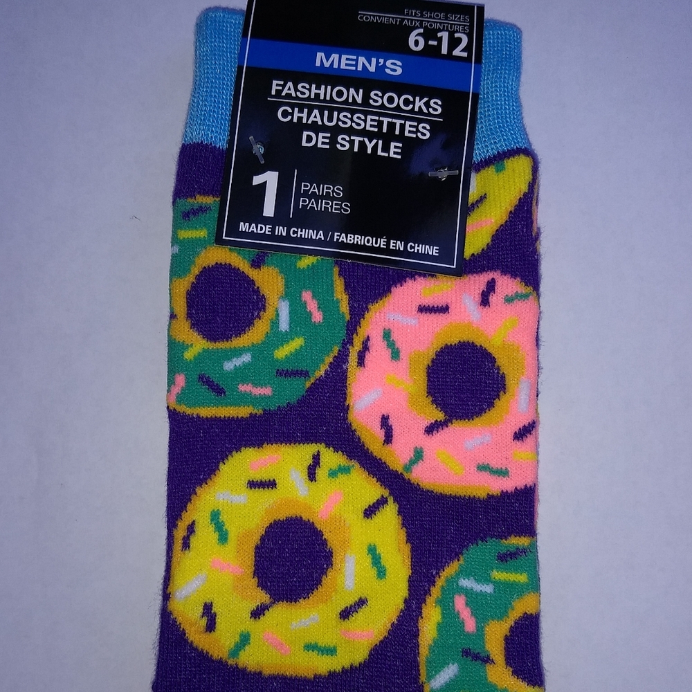 Men's Novelty Donut Socks Fashion Fun Sprinkles